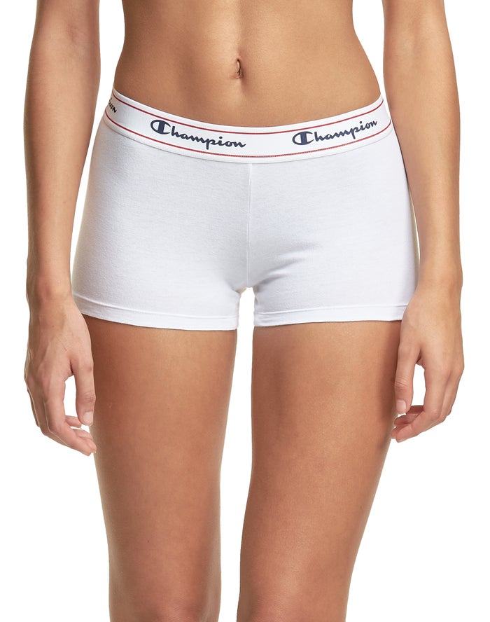 Champion Womens Briefs NZ - logo White ( 3472-LBUXM )